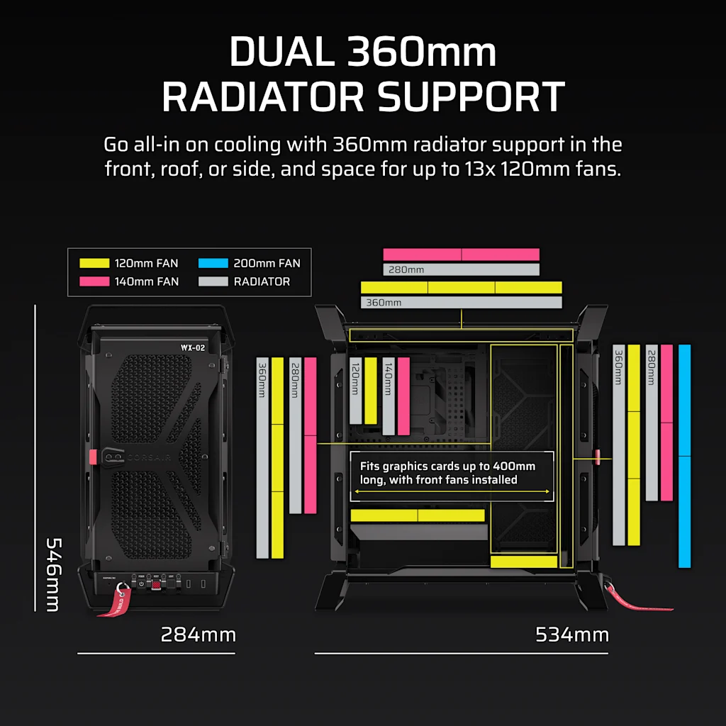Corsair WARTHOG Airflow Mid-Tower PC Case - Black thumbnail 7