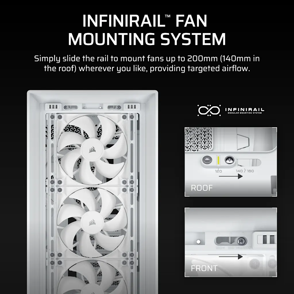 Corsair FRAME 5000D RS High-Airflow Mid-Tower PC Case - White thumbnail 5