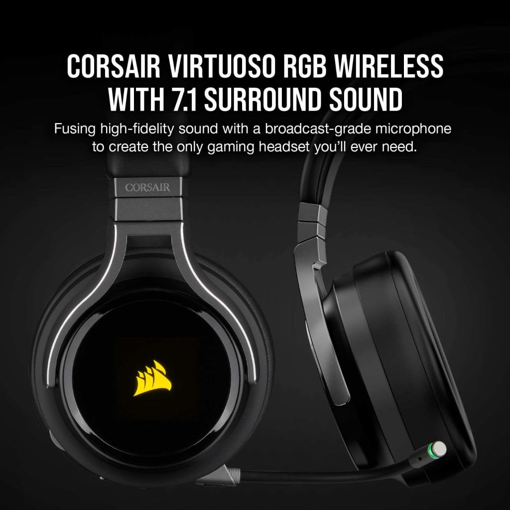 Corsair VIRTUOSO RGB Wireless Headset, Carbon, Refurbish