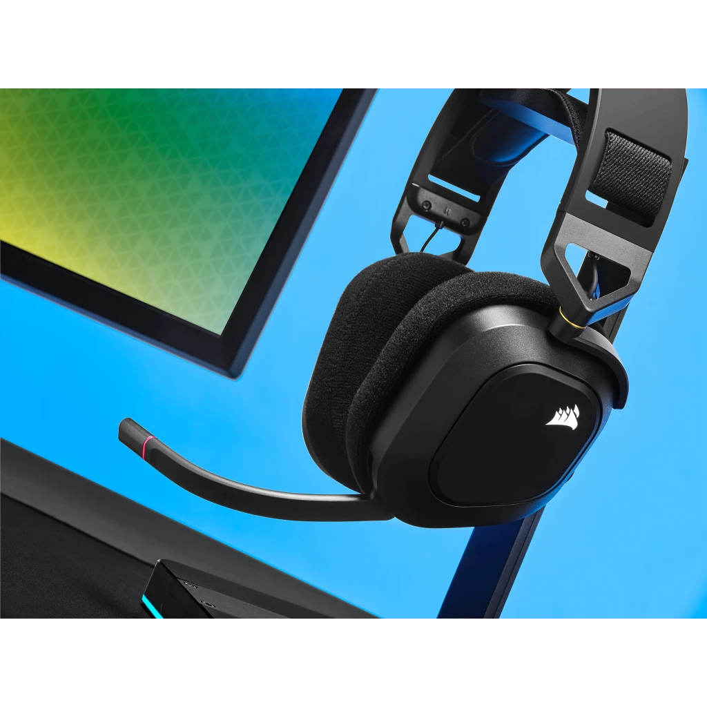 Corsair HS80 RGB WIRELESS Premium Gaming Headset with Spatial Audio -  Carbon - Micro Center