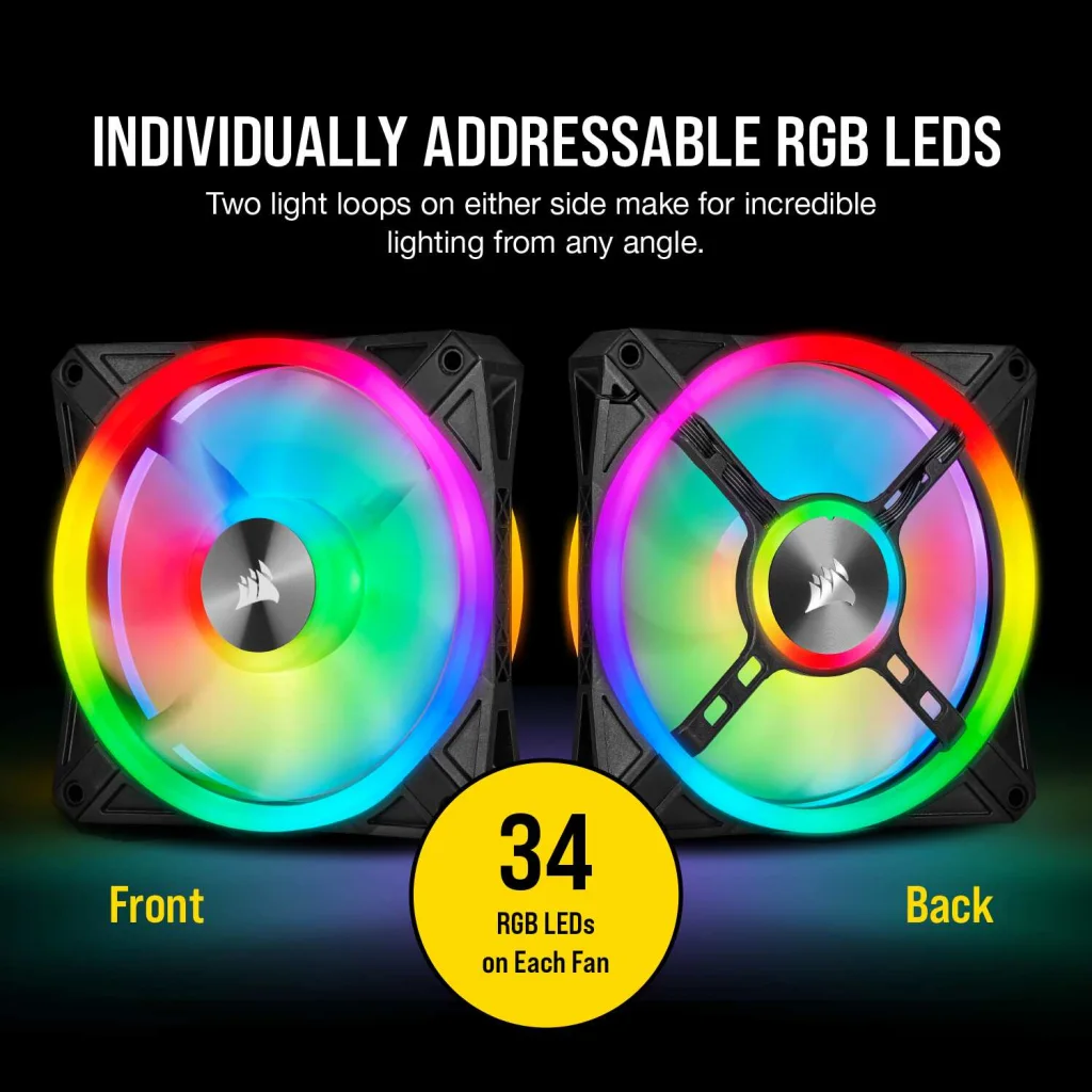 商品画像：iCUE QL120 RGB 120mm PWM White Fan — Single Pack 3