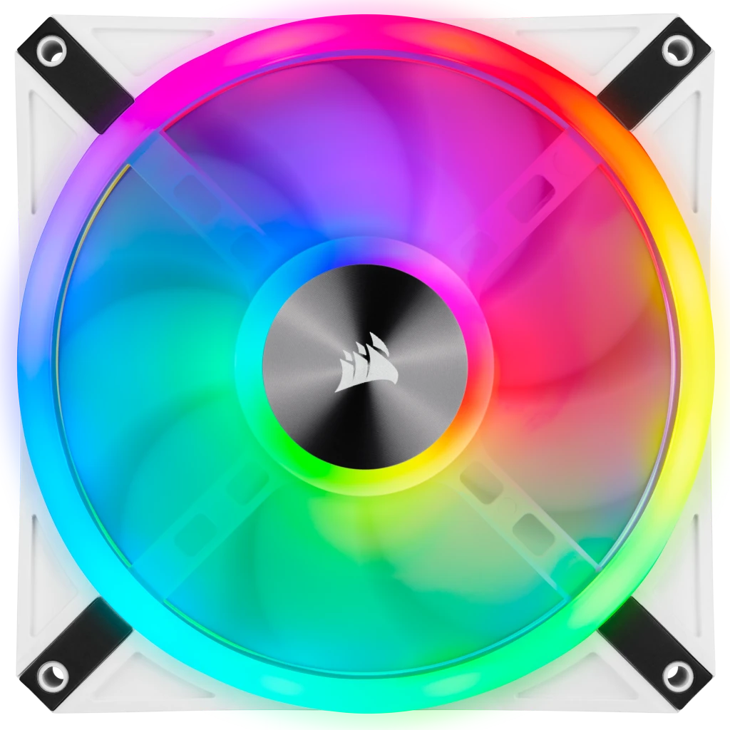 QL140 RGB White Fan Kit (CO-9050106-WW） iCUE QL140 RGB 140mm PWM White Fan — Dual Fan Kit with Lighting