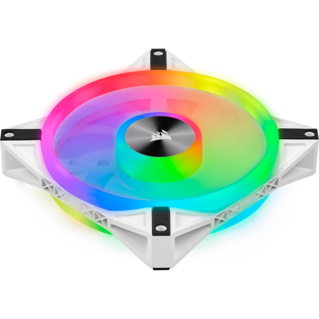 iCUE QL140 RGB 140mm PWM White Fan — Dual Fan Kit with Lighting