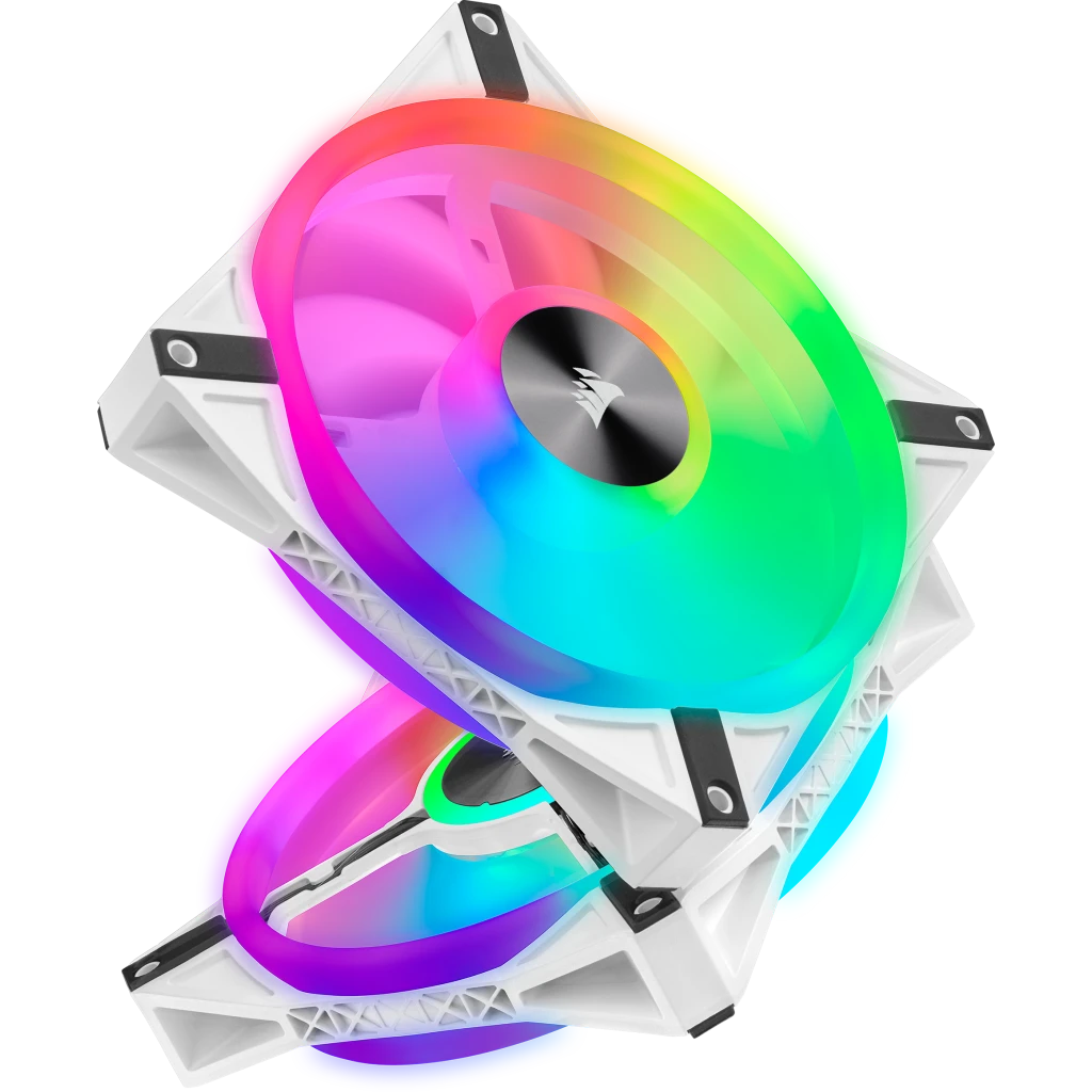 iCUE QL140 RGB 140mm PWM White Fan — Dual Fan Kit with Lighting