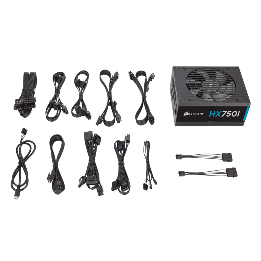 HXi Series HX750i High Performance ATX Power Supply 750 Watt 80 Plus PLATINUM Certified PSU UK Plug Refurbished