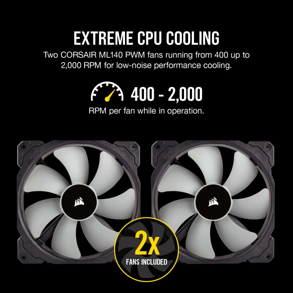 CORSAIR iCUE H115i RGB PRO XT,280mm Radiator,Dual 140mm PWM Fans