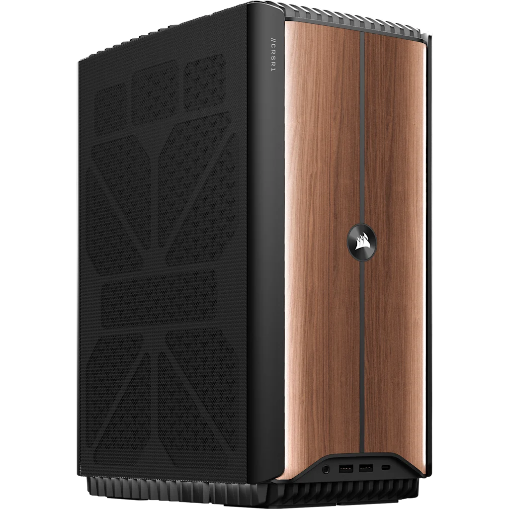 CORSAIR ONE a600 PC – Wood Dark: Liquid Cooled AMD Ryzen 9 9900X3D