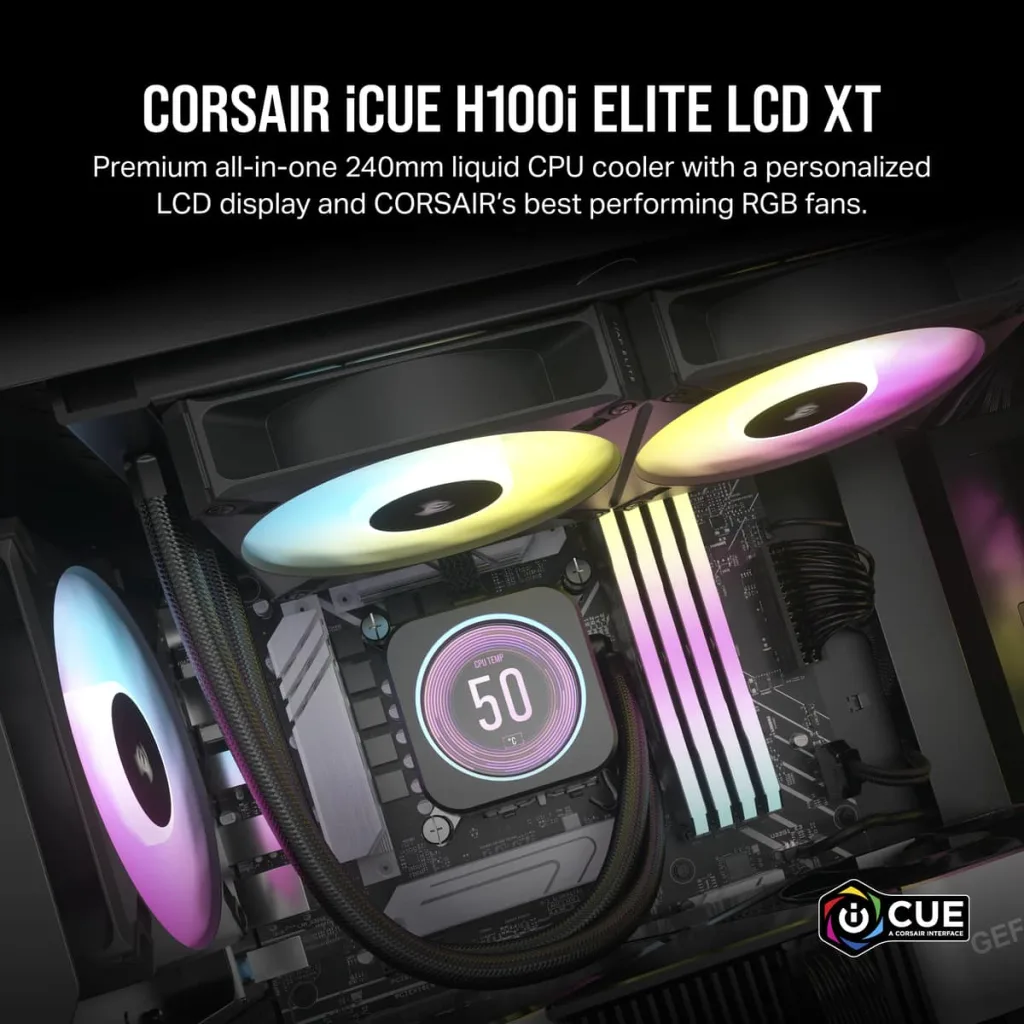 iCUE H100i ELITE LCD XT Display Liquid CPU Cooler
