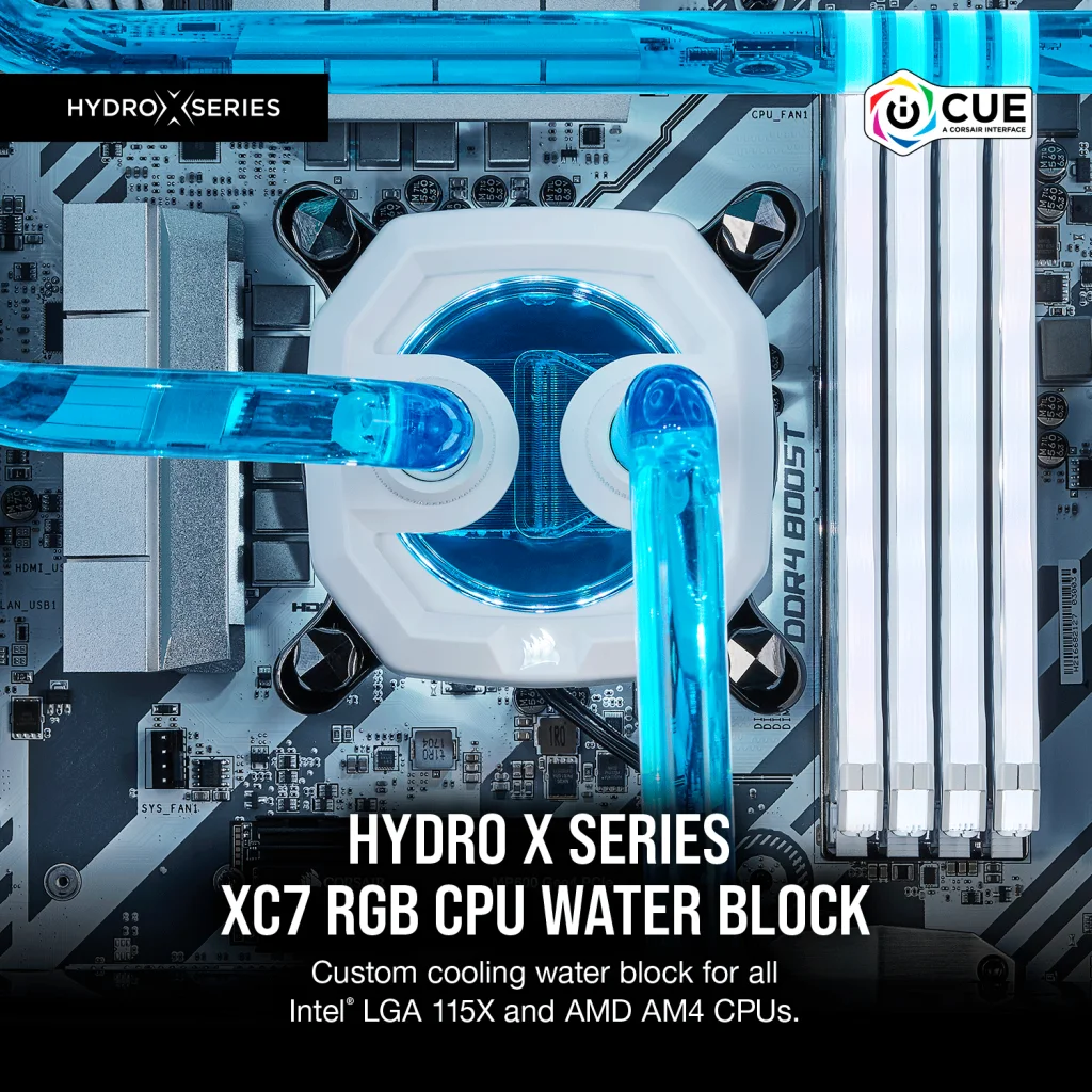 Hydro X Series XC7 RGB CPU Water Block (115X/AM4) — White