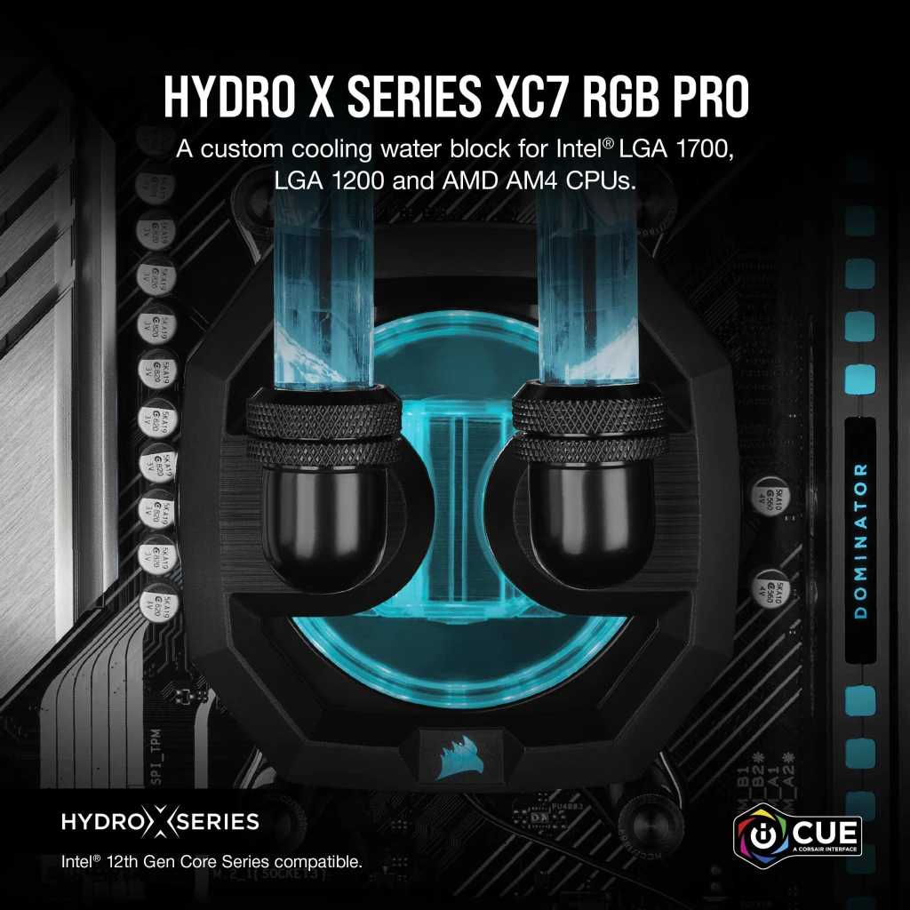 Hydro X Series XC7 RGB PRO CPU Water Block (1700/1200/AM5/AM4) — Black