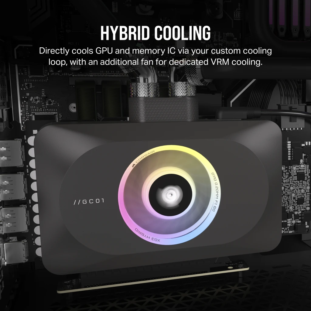 CORSAIR ICUE Link XG3 RGB Waterblock Hybride Pour Carte Graphique AMD RX 7900 XT(X) - Refroidissement Personnalisé