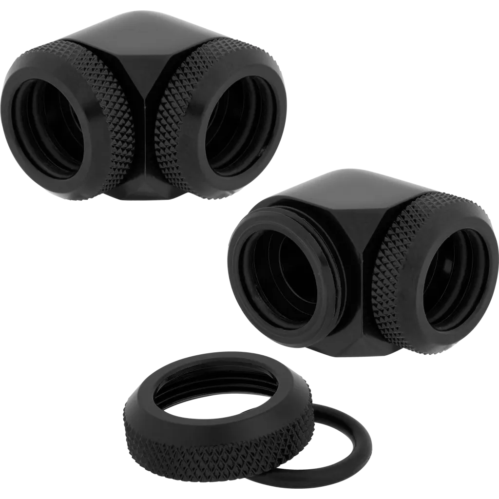 Hydro X Series XF Hardline 90° 14mm OD Fitting Twin Pack — Black