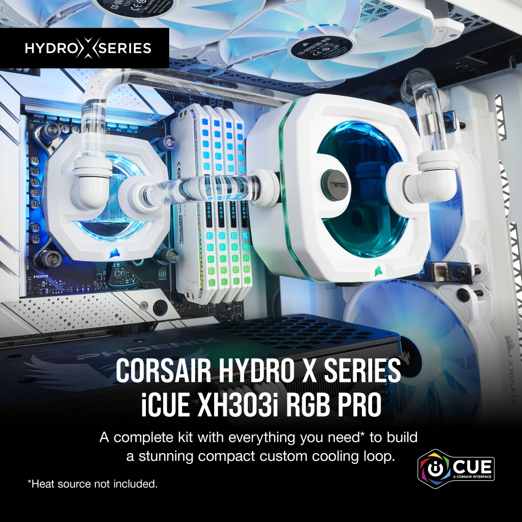HYDRO X SERIES iCUE XH303i RGB PRO Custom Cooling Kit — White