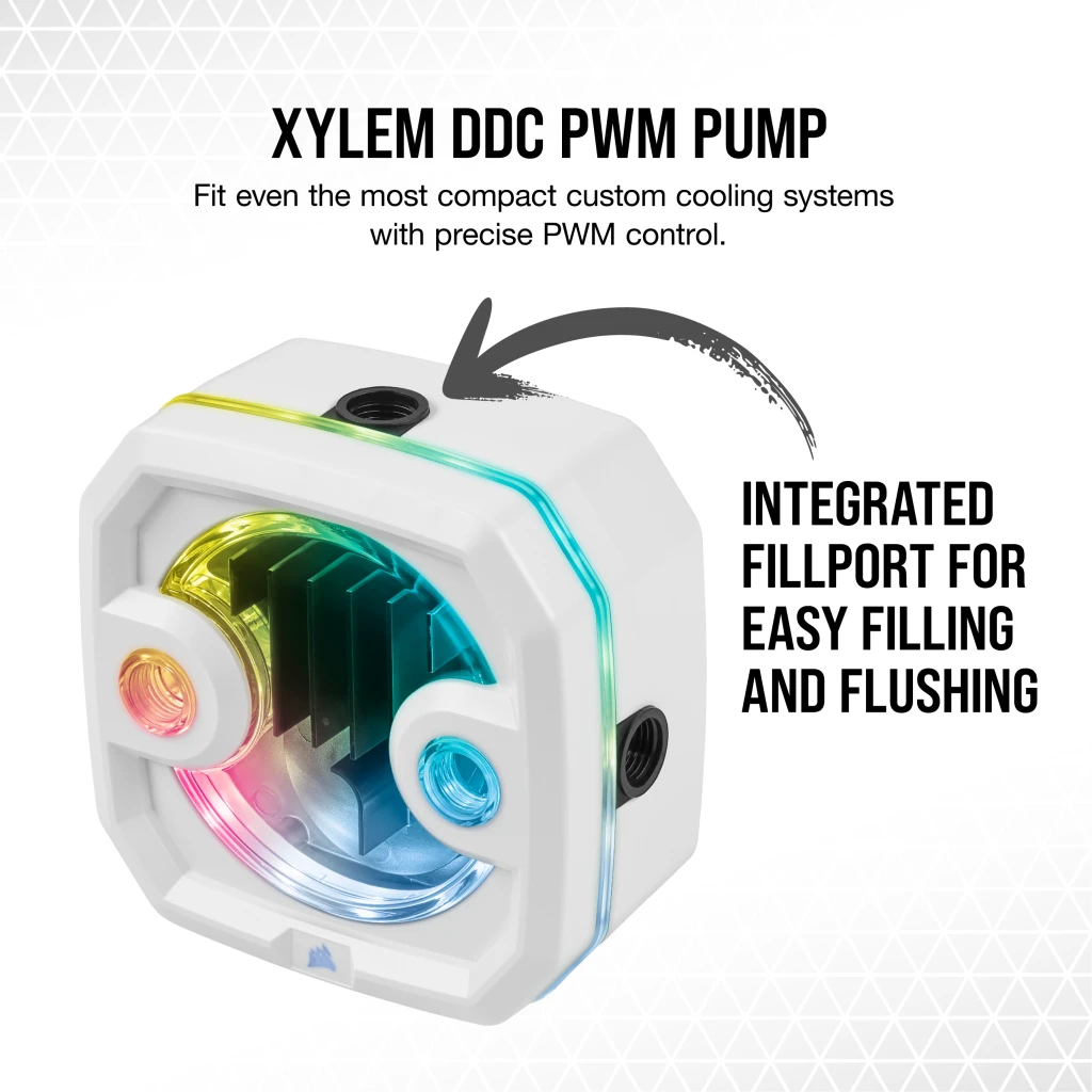 Hydro X Series XD3 RGB Pump/Reservoir Combo — White