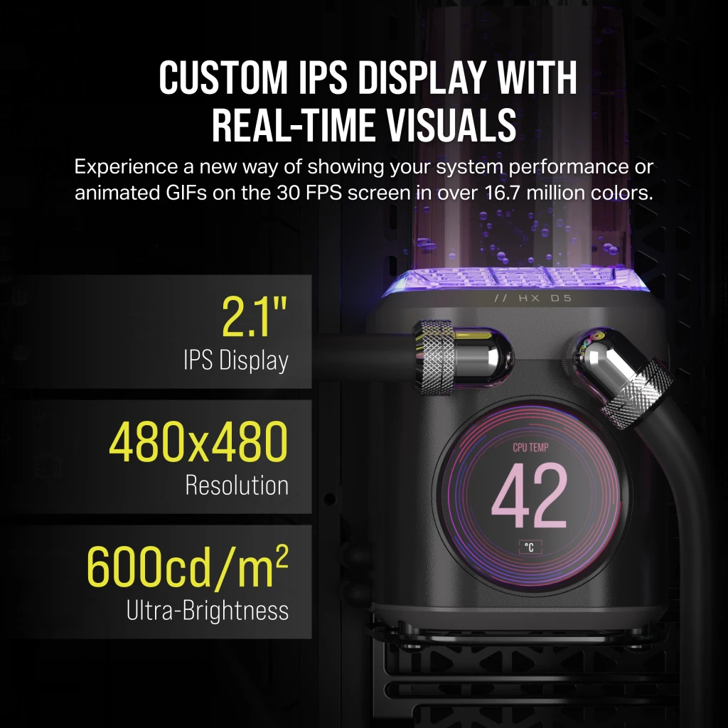 iCUE LINK XD5 RGB ELITE LCD Pump/Reservoir Combo, Stealth Gray