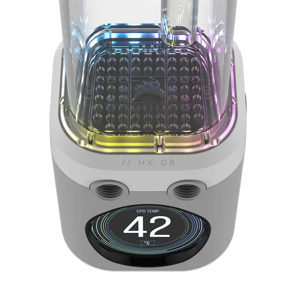 iCUE LINK XD6 RGB ELITE LCD Pump/Reservoir Combo - White