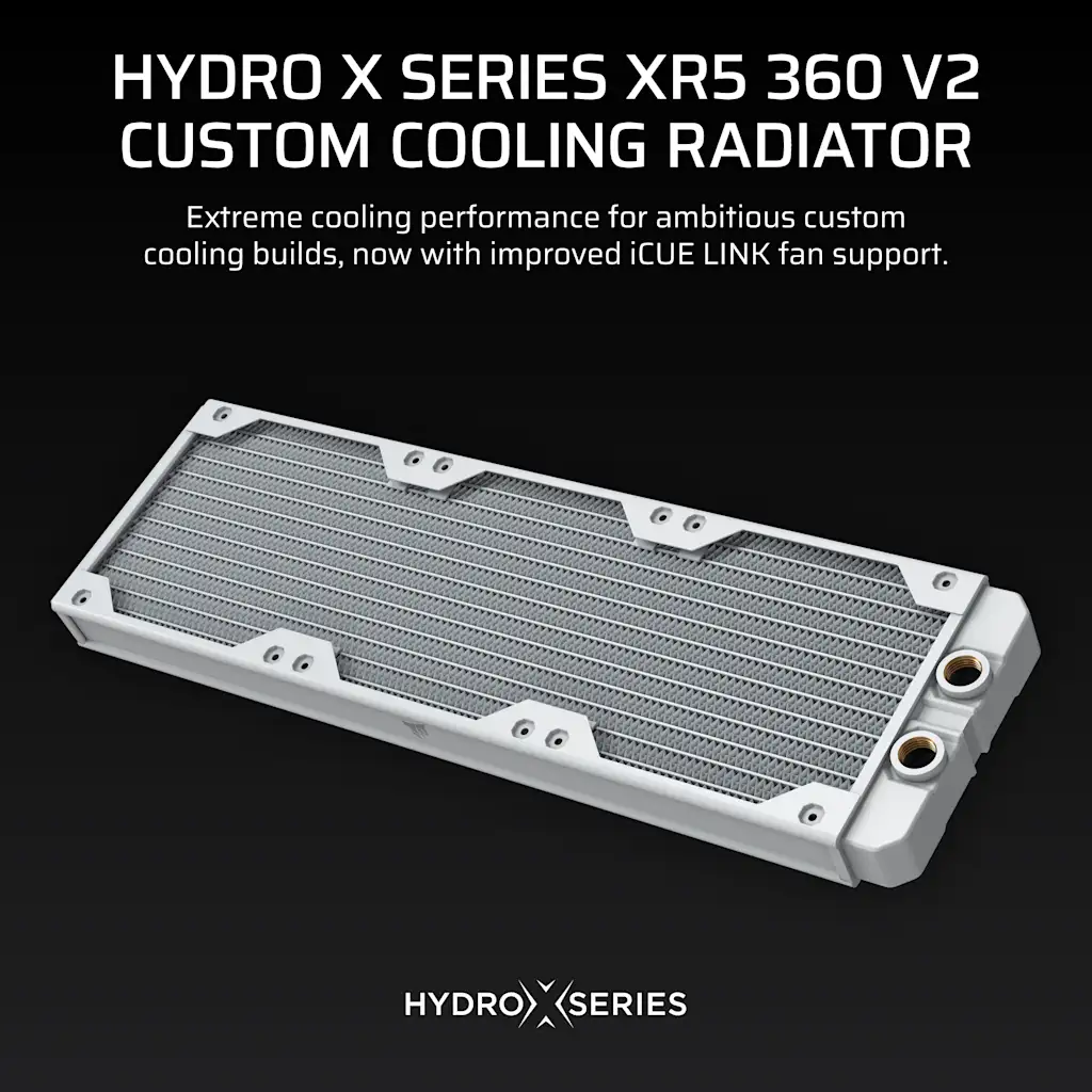 Hydro X Series XR5 360 V2 Custom Cooling Radiator - White