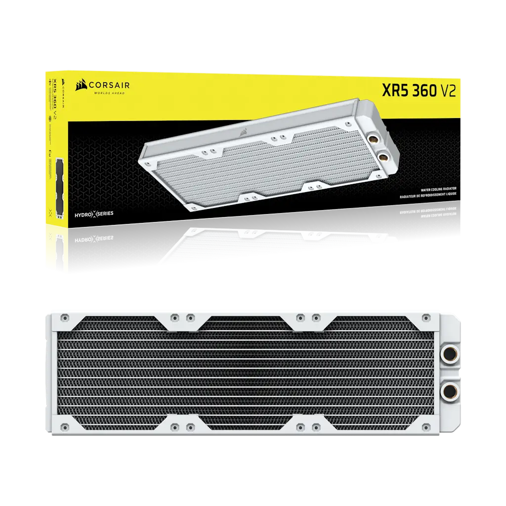 その他 CORSAIR HYDRO SERIES XR5 360 WHITE Hydro X Series XR5 360mm Water Cooling Radiator — White