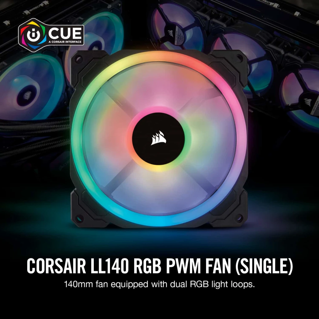 LL140 RGB 140mm Dual Light Loop RGB LED PWM Fan — Single Pack