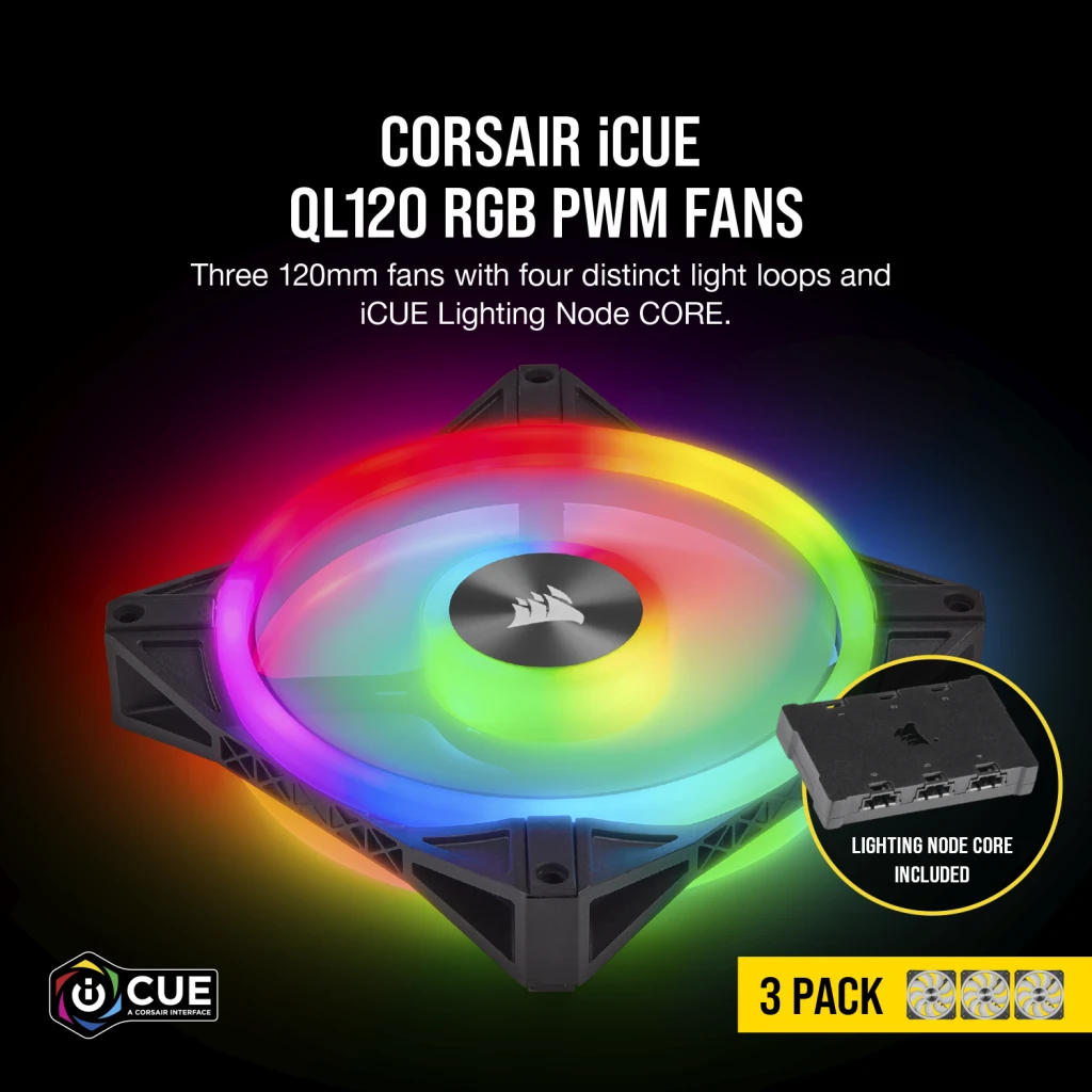 Corsair QL120 RGB Pack de 3 - Blanc