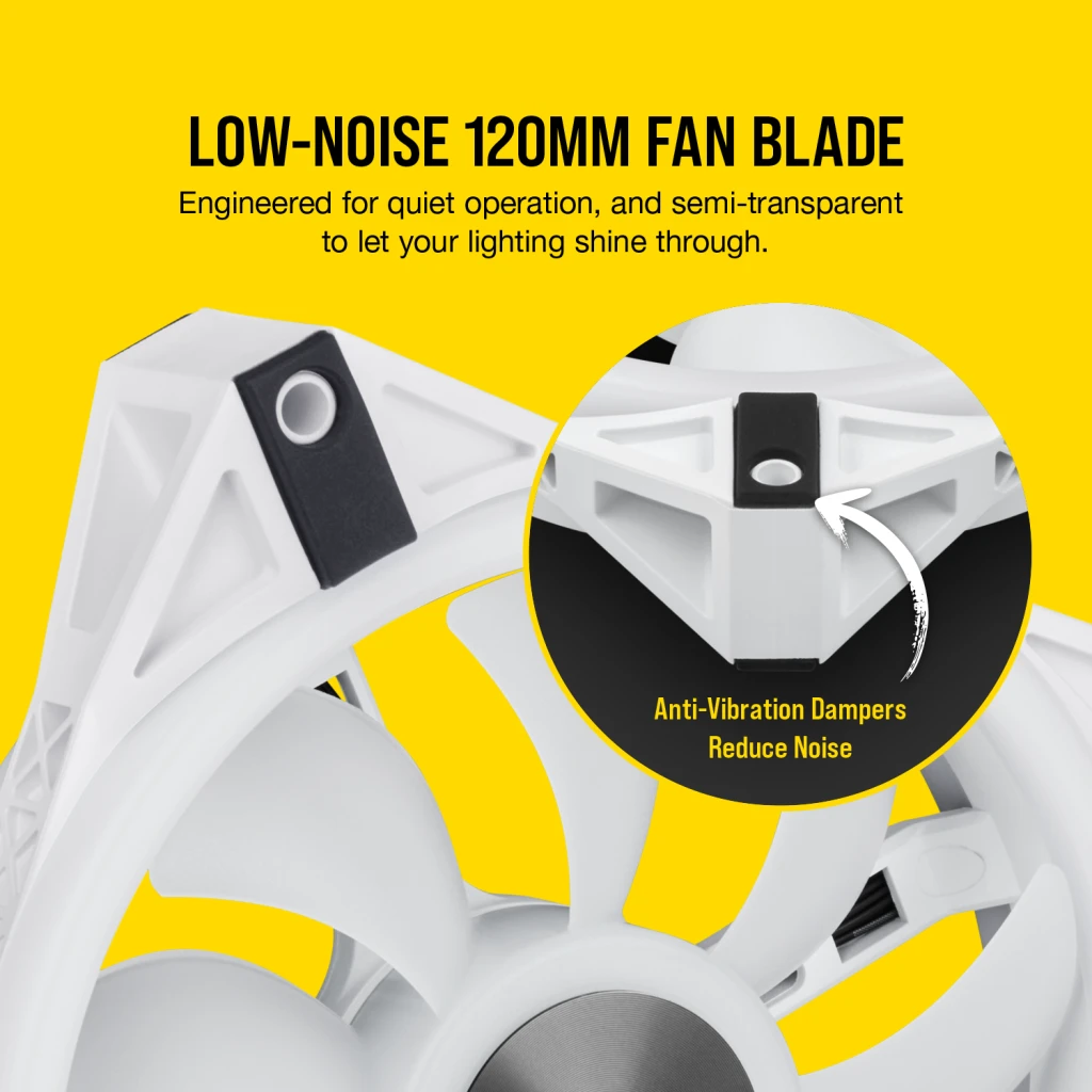 iCUE QL120 RGB 120mm PWM White Fan — Single Pack