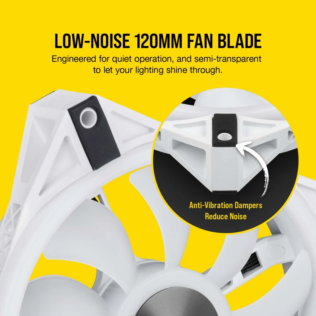iCUE QL120 RGB 120mm PWM White Fan — Triple Fan Kit with