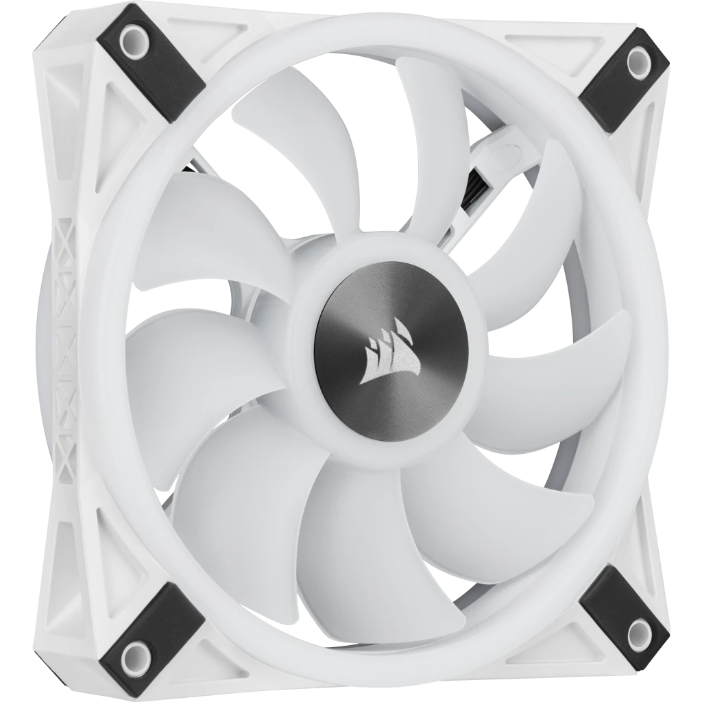 iCUE QL120 RGB 120mm PWM White Fan — Triple Fan Kit with Lighting Node CORE