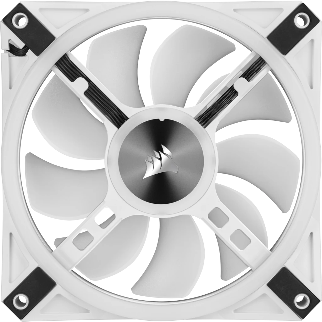 iCUE QL120 RGB 120mm PWM White Fan — Triple Fan Kit with Lighting Node CORE