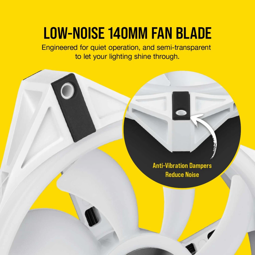 iCUE QL140 RGB 140mm PWM White Fan — Single Pack