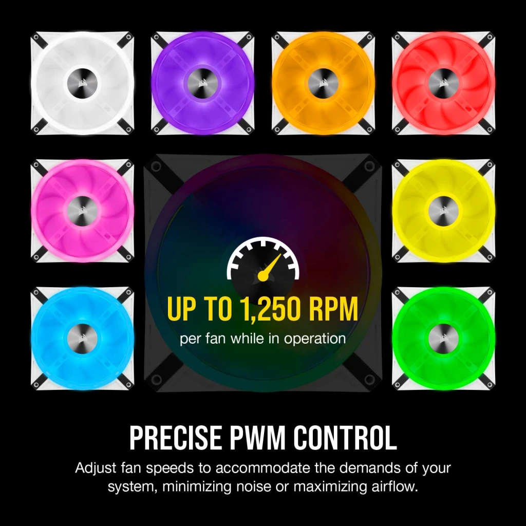 iCUE QL140 RGB 140mm PWM White Fan — Dual Fan Kit with Lighting Node CORE