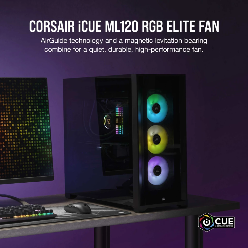 iCUE ML120 RGB ELITE Premium 120mm PWM Magnetic Levitation Fan