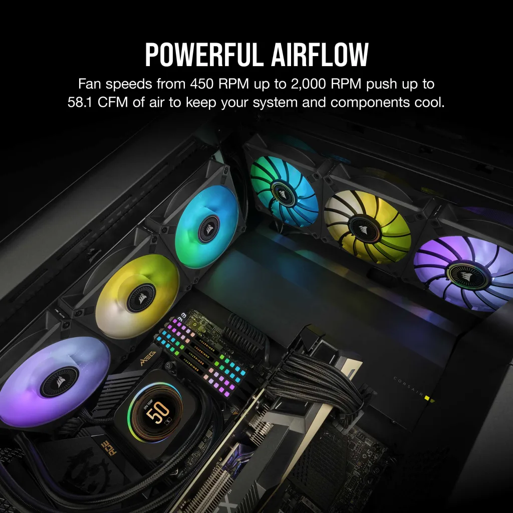 iCUE ML120 RGB ELITE Premium 120mm PWM Magnetic Levitation Fan