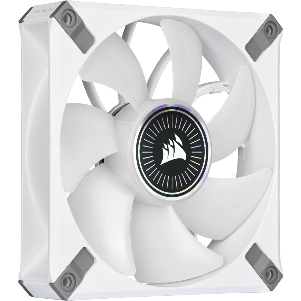 iCUE ML120 RGB ELITE Premium 120mm PWM Magnetic Levitation Fan White Single Pack