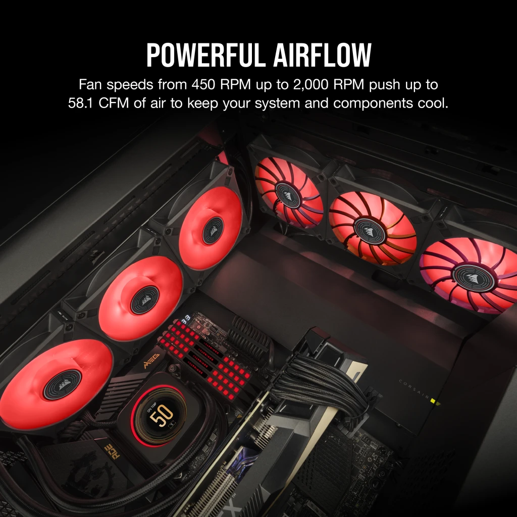 ML120 LED ELITE Red Premium 120mm PWM Magnetic Levitation Fan