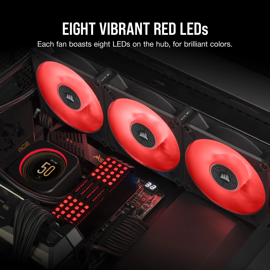 ML140 LED ELITE Red Premium 140mm PWM Magnetic Levitation Fan