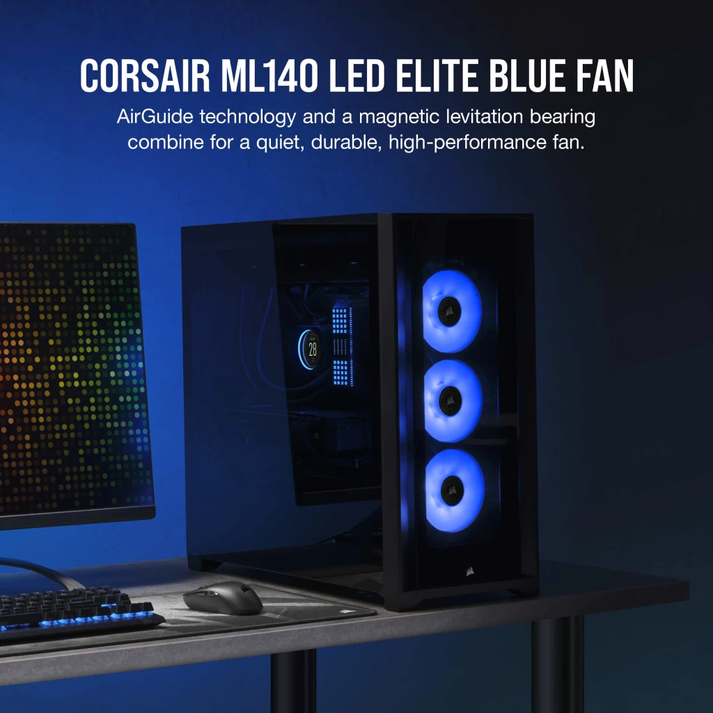 ML140 LED ELITE Blue Premium 140mm PWM Magnetic Levitation Fan
