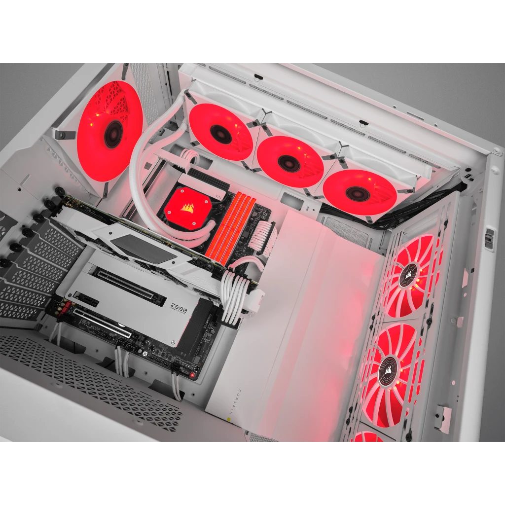 CORSAIR ML120 LED ELITE レッド 3個セット ML120 LED ELITE Red Premium 120mm PWM Magnetic Levitation Fan