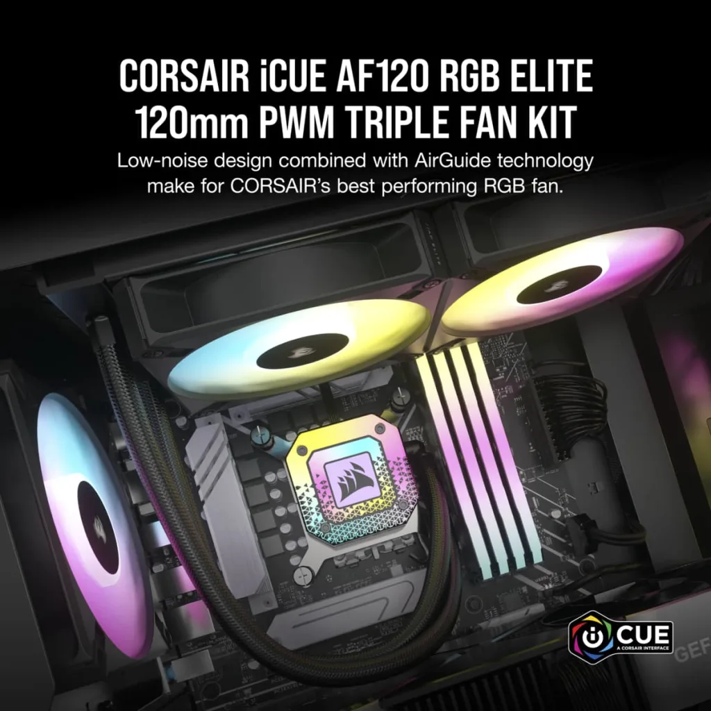iCUE AF120 RGB ELITE 120mm PWM Triple Fan Kit (Revival Series)