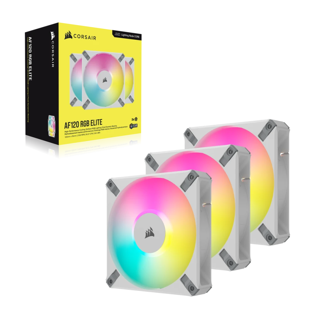 Corsair iCUE AF120 ELITE RGB WHITE 3個セット iCUE AF120 RGB ELITE 120mm PWM Triple Fan Kit - White