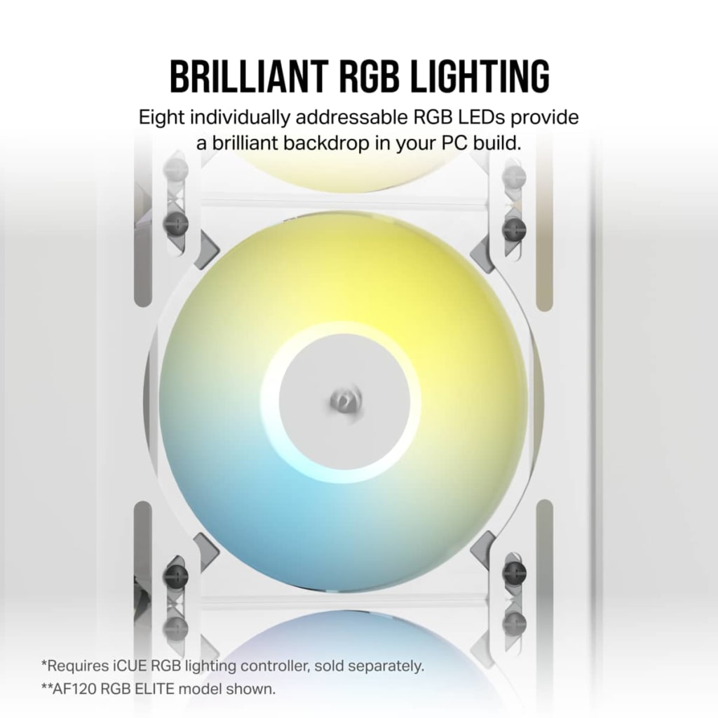 iCUE AF140 RGB ELITE 140mm PWM Fan - White