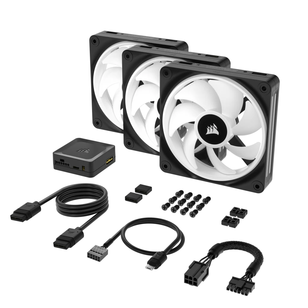 Kit d'extension de ventilateur Corsair ICUE Link QX120 RGB 3x 120mm PWM  Blanc