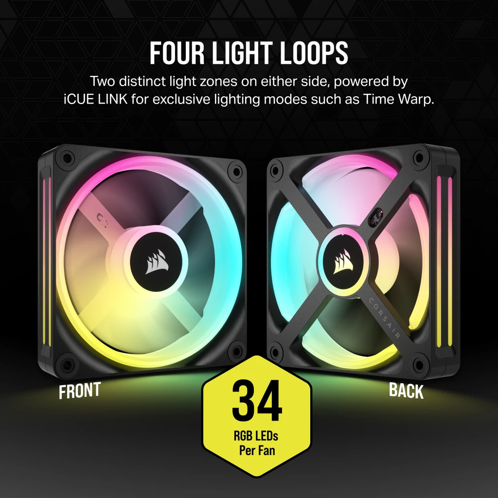 iCUE LINK QX120 RGB 120mm PWM PC Fans Starter Kit with iCUE LINK System Hub