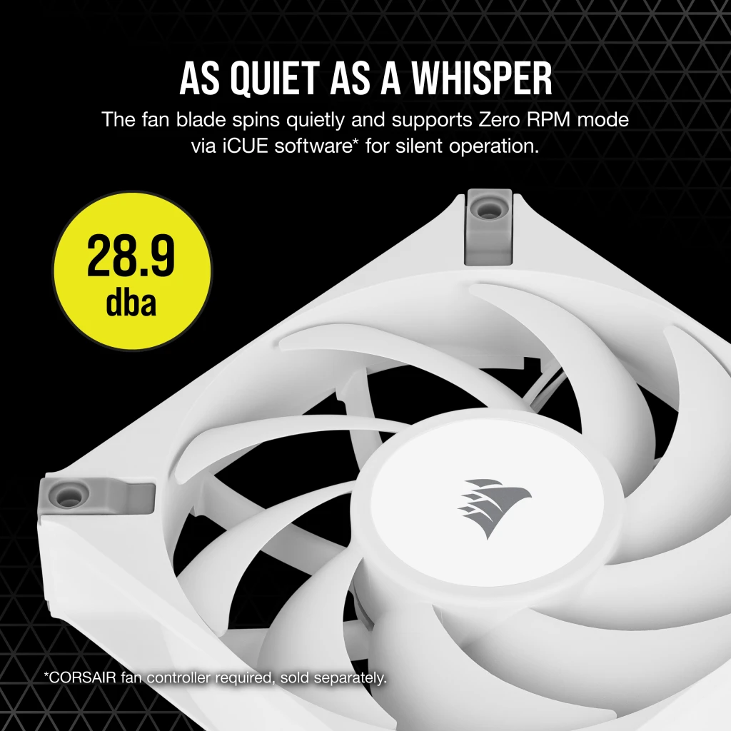 Corsair AF120 ELITE High-Performance 120mm PWM Fluid Dynamic Bearing Fan - White thumbnail 4