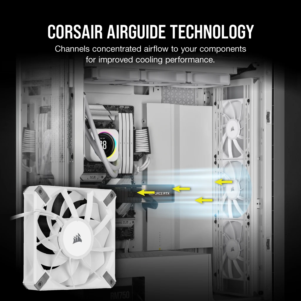 Corsair AF120 ELITE High-Performance 120mm PWM Fluid Dynamic Bearing Fan - White thumbnail 5