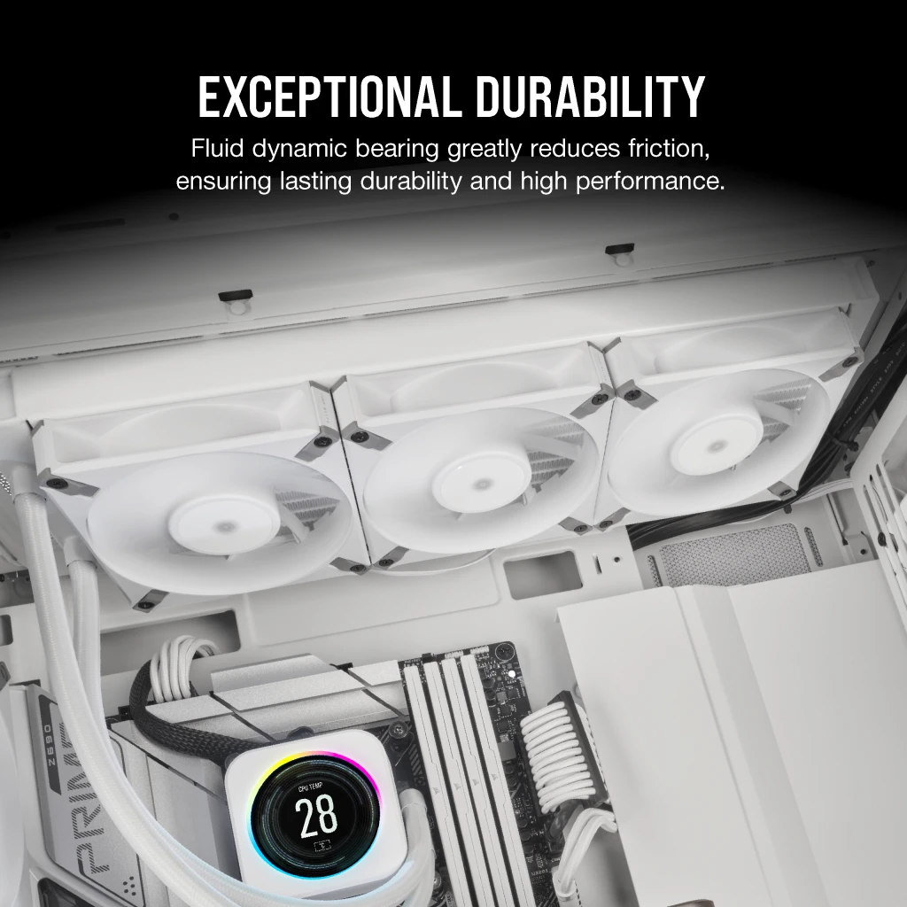 Corsair AF120 ELITE High-Performance 120mm PWM Fluid Dynamic Bearing Fan - White thumbnail 6