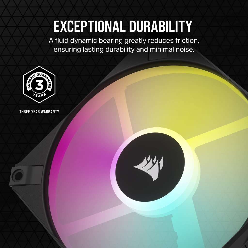 iCUE AF120 RGB SLIM 120mm PWM Fluid Dynamic Bearing Fan — Black Twin Pack