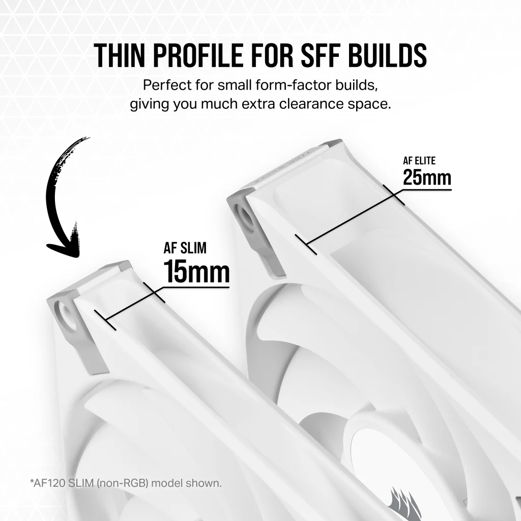 iCUE AF120 RGB SLIM 120mm PWM Fluid Dynamic Bearing Fan — White