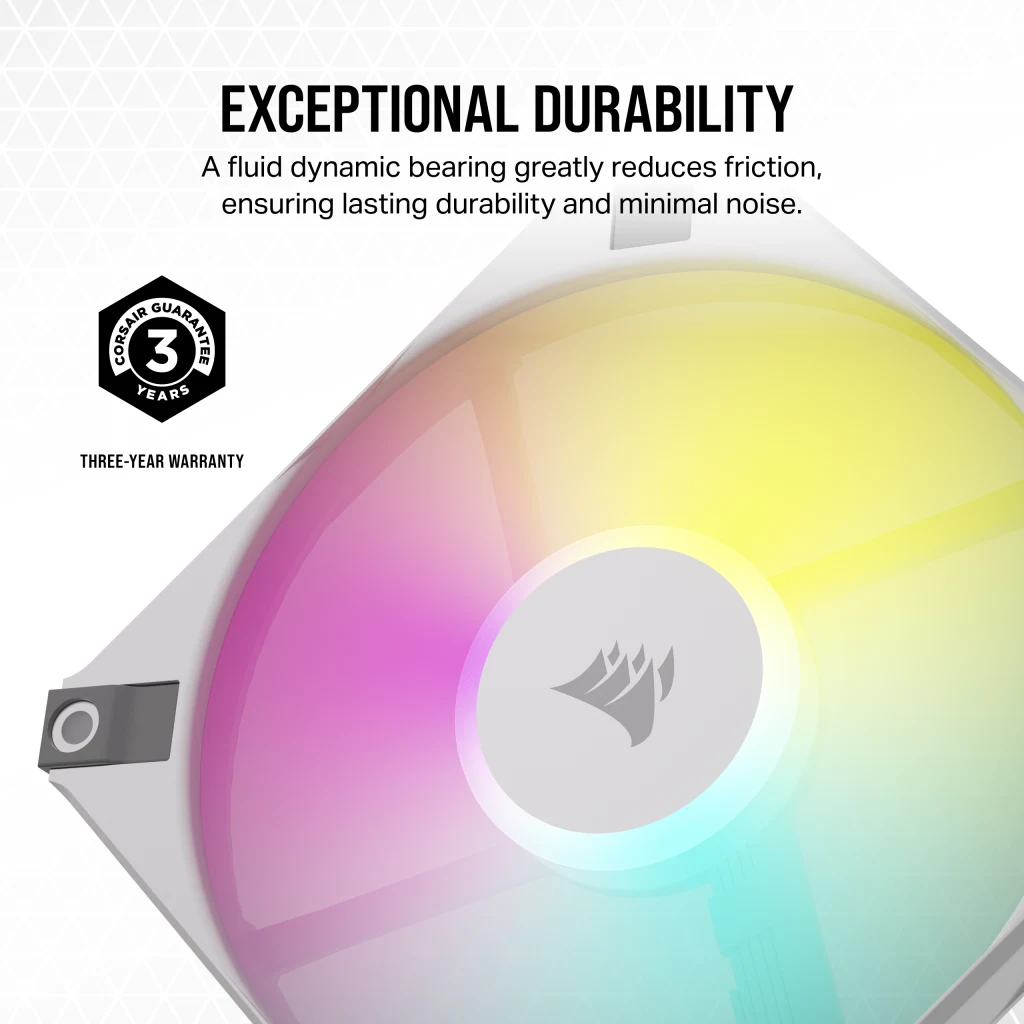 iCUE AF120 RGB SLIM 120mm PWM Fluid Dynamic Bearing Fan — White