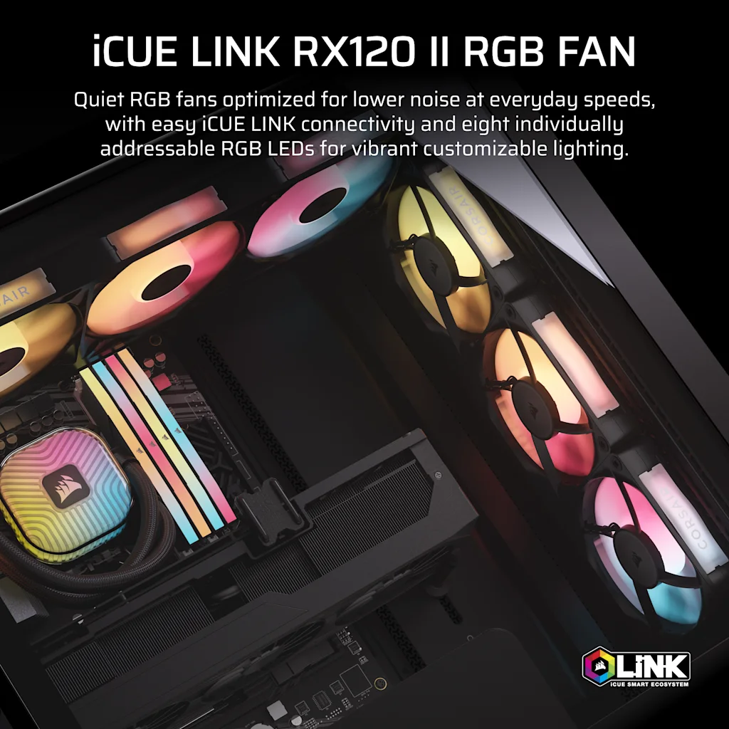 Corsair iCUE LINK RX120 II RGB PWM PC Fan Expansion thumbnail 2
