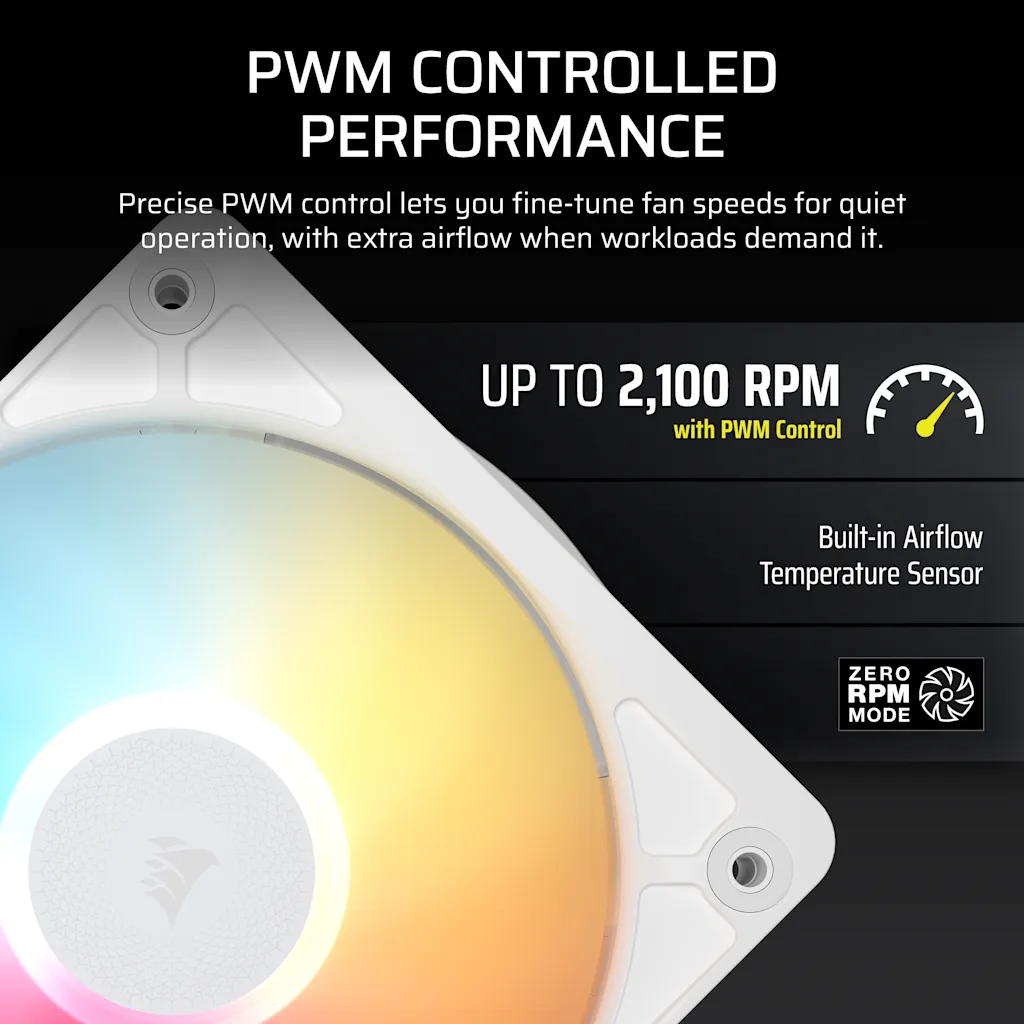 Corsair iCUE LINK RX120 II RGB PWM PC Fan Expansion - White thumbnail 4